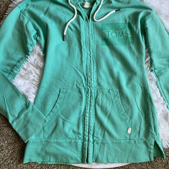 Toms X Target Lightweight Hooded Jacket Zipped Front Green Womens Size Small - Picture 7 of 9